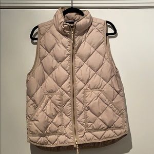 J. Crew Tan/Cream Quilted Vest